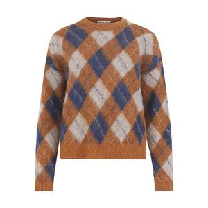 Alexa Chung Veronica Argyle Wool Sweater - Large